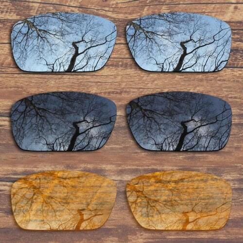 ToughAsNails 3 Pairs Black.Silver.Yellow Polarized Replacement Lenses for Oakley Fuel Cell OO9096 Sunglasses