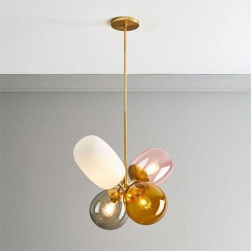 Modern glass ball chandeliers ceiling gold pendant light led wall moon lamp lustres para quarto hanging lamp lampes suspendues