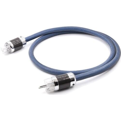 High Quality P111 OCC Silver plated audio power AC cords power cable with carbon fiber EU Schuko version power plug