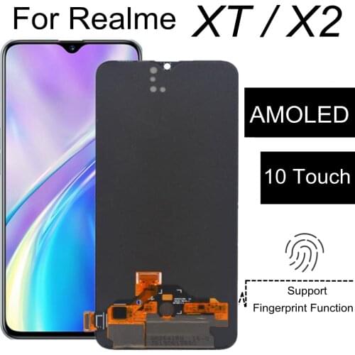 Super AMOLED For OPPO realme XT EMX1991 RMX1921 LCD Display Touch Screen Digitizer Assembly Replacement For phone 6.4"