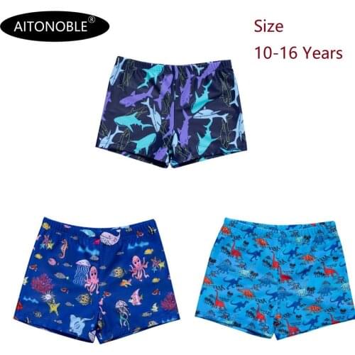 2021 Aitonoble New Teenagers Swimwear 10-16 Years Boys Swimming Trunks Beachwear Wetsuit Diving wear