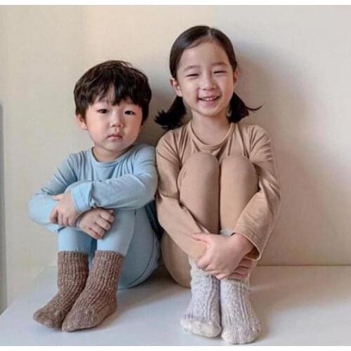 2021 Autumn Children Home Clothes Spring Cotton Baby Boys Underwear Sets 2pcs Long Sleeve Girls Pajamas 2-6 Years Old Kid Infant