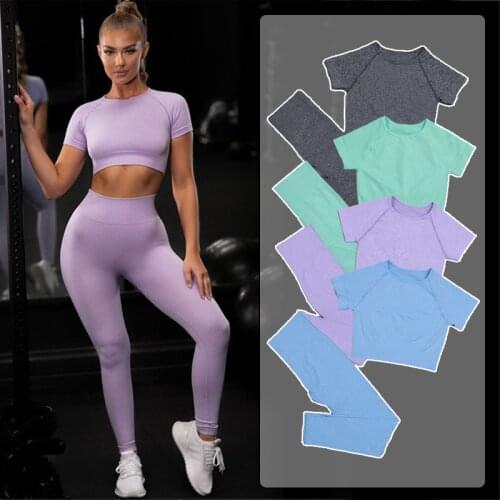 Seamless Yoga Set Gym Clothing Workout Clothes Women Breathable Sexy Tracksuit Gym Set High Waist Sport Outfit Yoga Fitness Suit