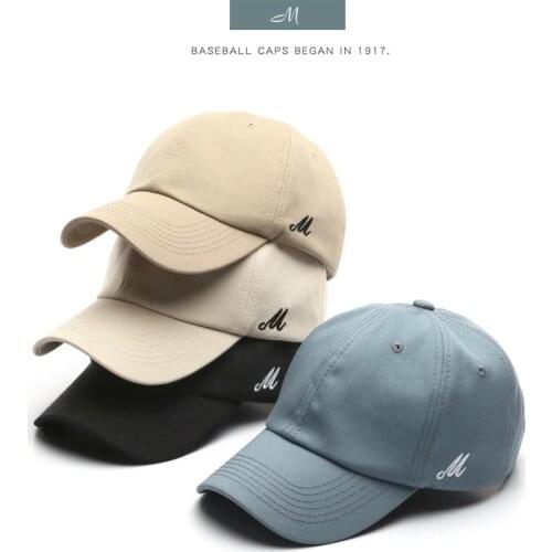 SLECKTON Fashion Mens 100% Cotton Baseball Cap for Womens Letter M Embroidery Visors Hat Unisex Casual Snapback Hip Hop Hats