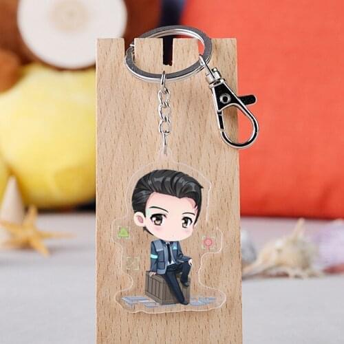 Game Detroit: Become Human RK800 Acrylic Keychain AX400 RK200 Key Chain Pendant Keyrings Mix Colors 24pcs/lot wholesale