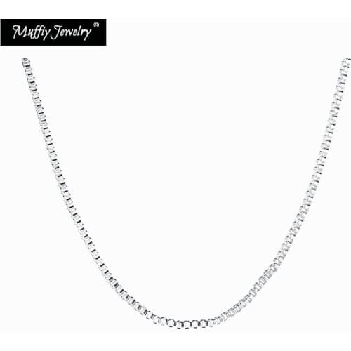 1MM Box Chain Link Chain,Europe 925 Sterling Silver Basic Chains Necklace Glam Jewelry Fit Pendant Soul Gift For Men & Women