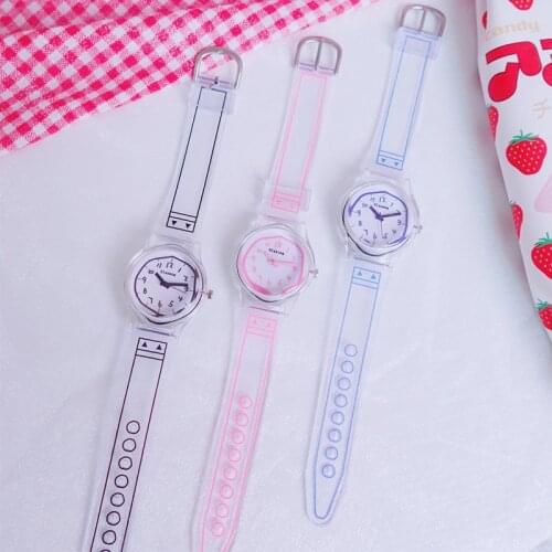 Graffiti design girl watches lovely childrens quartz silicone strap watch 2019 ulzzang fashion brand women wristwatches gifts