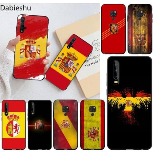 Spain national flag Black Cell Phone Case for Huawei P40 P30 P20 lite Pro Mate 30 20 Pro P Smart 2020 prime