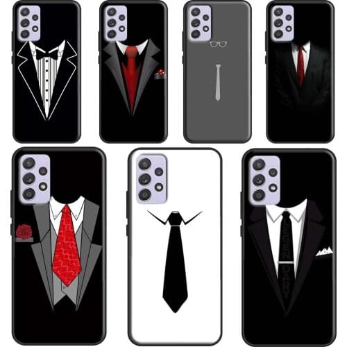 Suit and Tie Case For Samsung A72 A52 A42 A32 A12 A70 A50 A40 A30 A10 A20 S A11 A41 A51 A71 A21S Cover