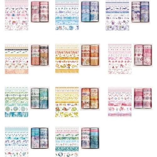 10Pcs/Set Decorative Kawaii Washi Tape Set Japanese Paper Stickers Japanese Stationery Scrapbooking Supply