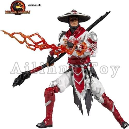 McFARLANE 7inches Action Figure Mortal Kombat XI Raiden(Bloody White Hot Fury Ver) Anime Model For Gift Free Shipping