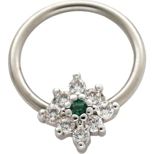 JHJT MUSI 16G Nose Ring Hoop G23 Titanium Cubic Zirconia Geometry Shape Nostril Cartilage Tragus Ring Body Piercing Jewelry