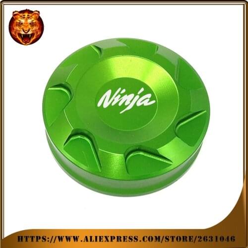 Motorcycle Rear Brake Fluid Reservoir Cover Cap For Kawasaki EX250R Ninja EX250 2008-2012 2010 2000 (not front) With Logo CNC