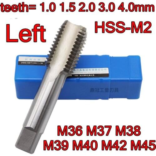 M36 M37 M38 M39 M40 M42 M45 teeth=1.0 1.5 2.0 3.0 4.0 4.5mm HSS-M2 Left Machine tap Processing: steel Free shipping