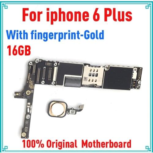 16gb Gold for iphone 6 plus Motherboard with Touch ID,100% Original unlocked for iphone 6P Mainboard with Chips,Free Shipping