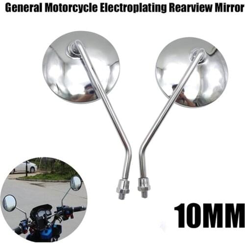 2pcs Motorcycle Mirrors Round Mirror Motorcycle Long Stem for Kawasaki Yamaha Suzuki Ducati Motorcycle Rear View Mirrors