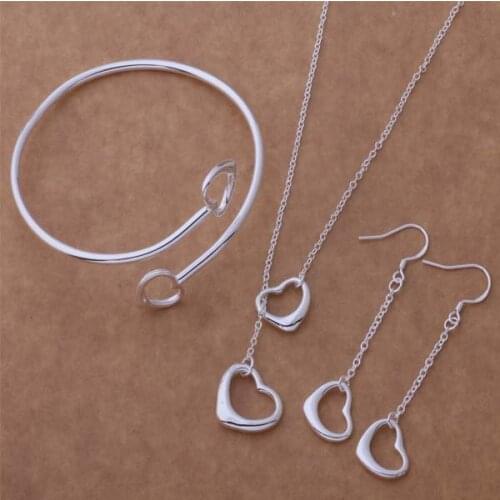 Wholesale High quality silver plated Fashion jewelry Necklace earrings bracelet WT-077