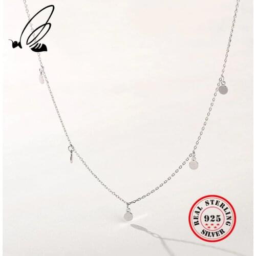 Necklaces Pendants 925 Sterling Silver Sweet Circle Chain Woman Boho Dainty Collar Largo Colar Feminino Women Accessories Joyas