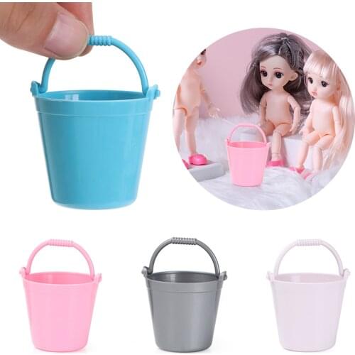 1PC Plastic Miniature Bucket Classic Pretend Play Furniture Cute Toys Creative Gifts Presents DollHouse Decoration Accessories