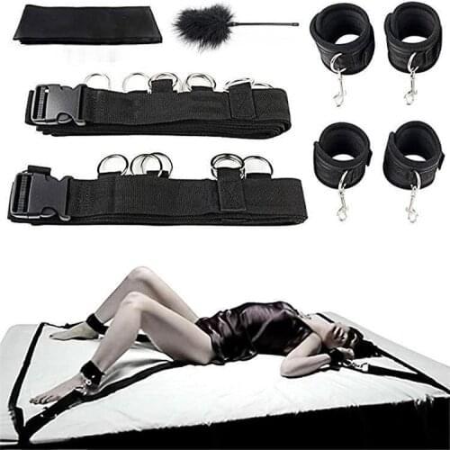 Sex Toys For Woman Couples Handcuffs Bdsm Bondage Set Under Bed BDSM Bondage Restraint Strap System Adults Wrists & Ankle Cuffs