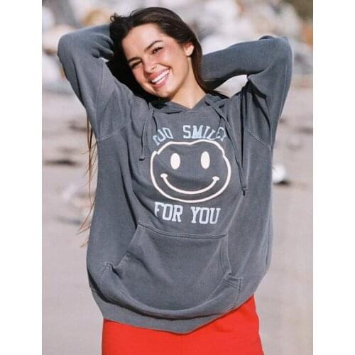 Too Smiley For You Print hoodies Sweatshirts Women / Men Oversized hoodie Addison Rae Streetwear Long Sleeve Casual Clohtes