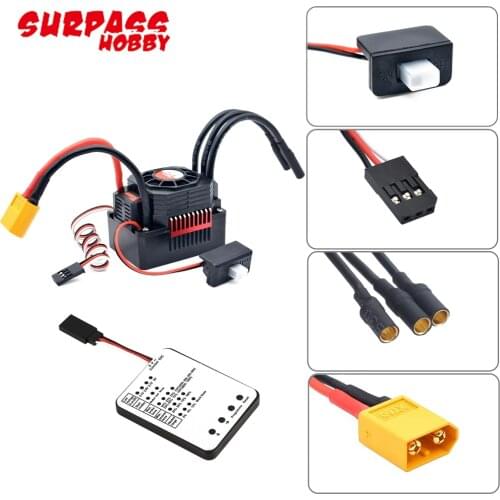Surpass Hobby Waterproof 25A 35A 45A 60A 80A 120A 150A Brushless ESC Speed Controller XT60 Plug For 1/8 1/10 1/12 RC Car Toys