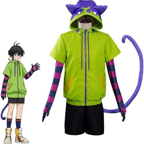 Anime SK8 The Infinity Miya Cosplay Costumes Role Play Hoodies Cat Ear Tail Coat Uniform Shoes Full Sets For Men Women Halloween