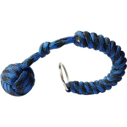 Outdoor Umbrella Rope Keychain with Built-in Steel Ball Self Defense Lanyard Survival Key Chain ZJ55