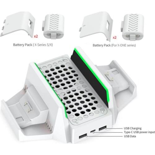 For Xbox Vertical Stand With Cooling Fan Base Dual Controller Charger Console Charging Station Fan Cooler For Xbox Support