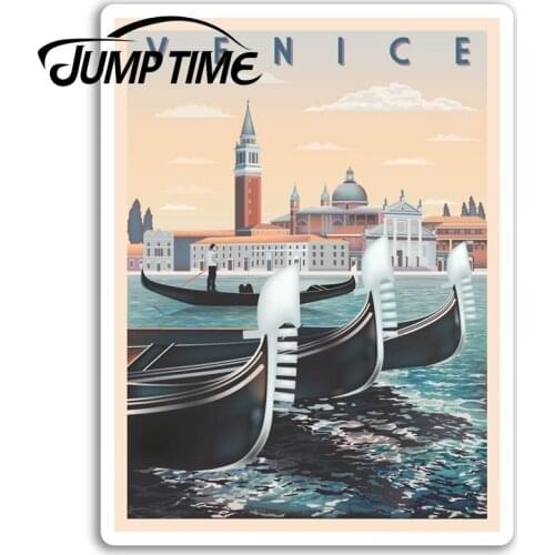Jump Time for Venice Italy Vinyl Stickers Gondola Sticker Laptop Luggage Decal Rear Windshield Waterproof Car Accessories