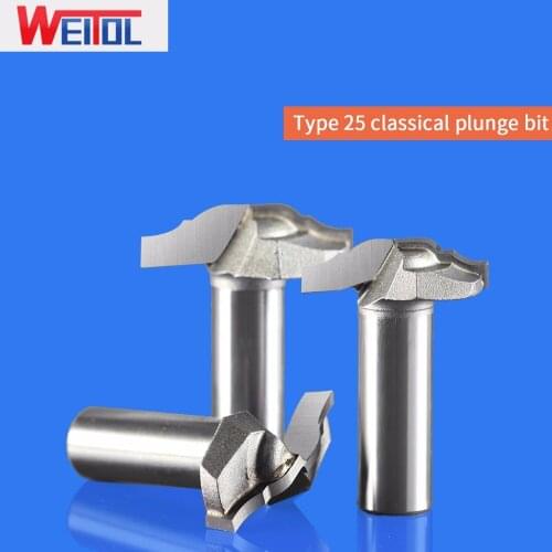 WeiTol 1/2 inch shank diameter woodworking classical plunge router bits CNC machine engraving tools Wood cutter free shipping