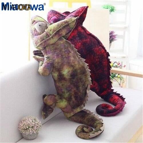 1pc 1M Simulation reptiles Lizard chameleon Plush Toys High Quality Personality animal doll Pillow Birthday Toy for Children