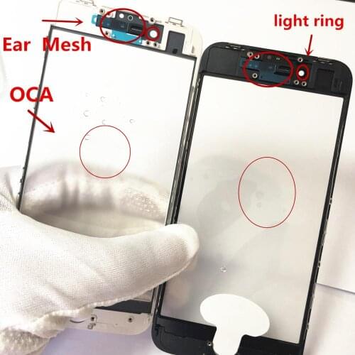 100pcs Cold Press Outer Glass with Bezel with OCA Frame For iphone 5 5s 6 6s plus 7 7 plus 8 8 plus Front Glass+frame +OCA