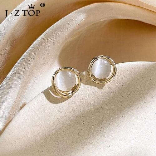 2020 New Simple Opal Stud Earrings Fashion Small Earrings For Women 2020 Statement Earring Jewelry