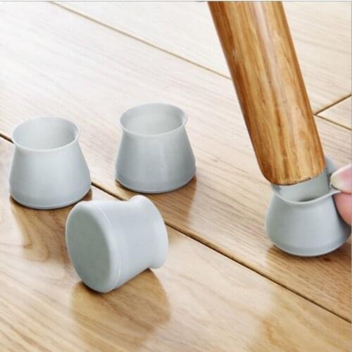 4 pieces Universal silicone table and chair foot cover table foot pad table leg protector chair protection pad stool mute