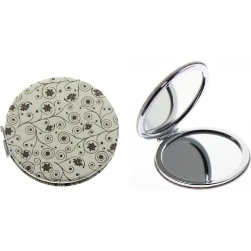 7cm Round Double Sided Stainless Steel Portable Folding Large Big Handheld Mirror For Women Girls Kids Children