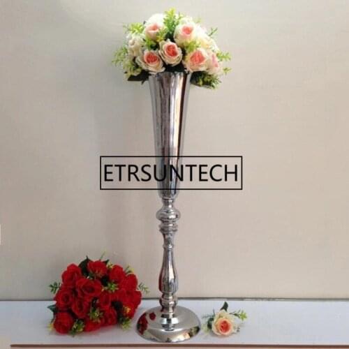 78 CM Height Silver Metal Flower Vase Candle Holder Wedding Centerpiece Event Road Lead Party Home Decoration 12pcs/lot