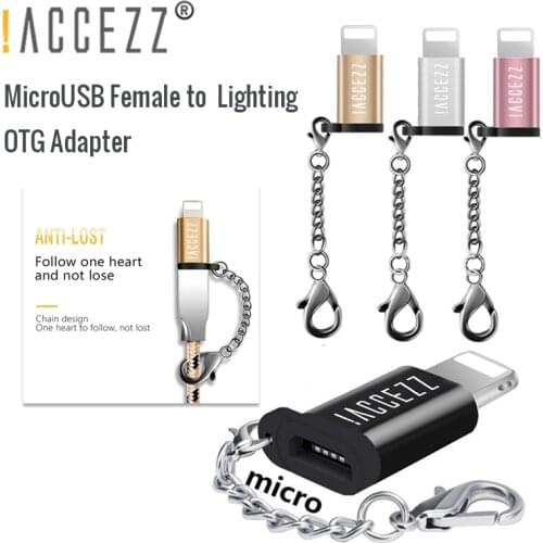 !ACCEZZ MicroUSB To Lighting For iPhone 11Pro Max 8plus 7 XS XR Fast Charging Data Sync for 8 Pin With Key Chain Phone Connector