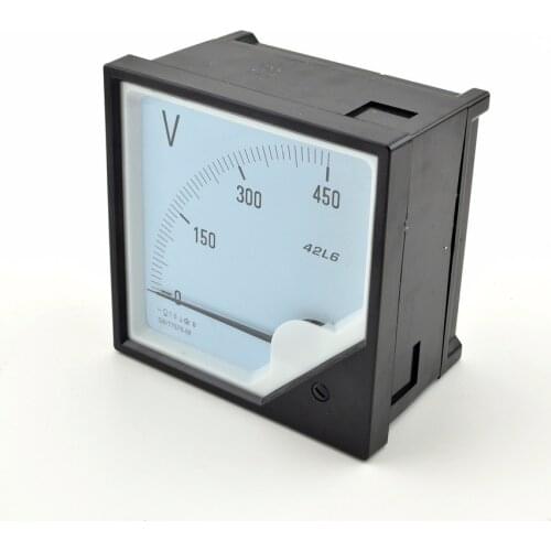 AC 0-450V Zero Setting Square Dial Panel Analog Voltage Meter Voltmeter 42L6