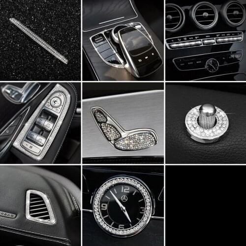 For Mercedes Benz GLC 253 2015-2019 Central Console Decoration Refit Crystal Diamond Ring Trim Interior Mouldings Decal