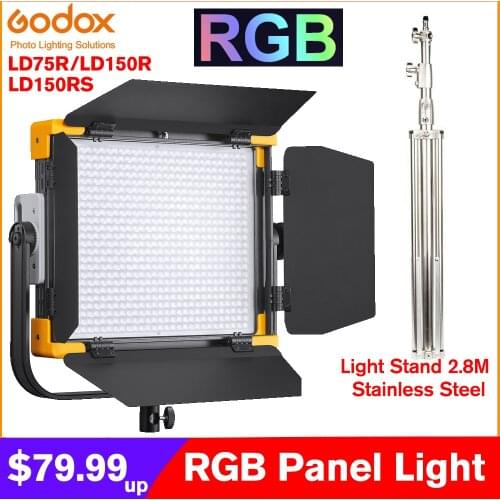 Godox RGB Panel Light LED Video Light LD75R/LD150R/LD150RS Photo Studio Lighting for Outdoor Photography Video Recording Studio