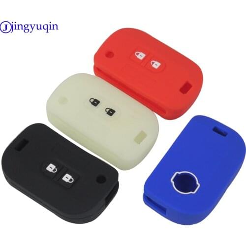 Jingyuqin 10pcs/lot 2-button remote control silicone car key case for Nissan Qashqai Micra Navara Almera