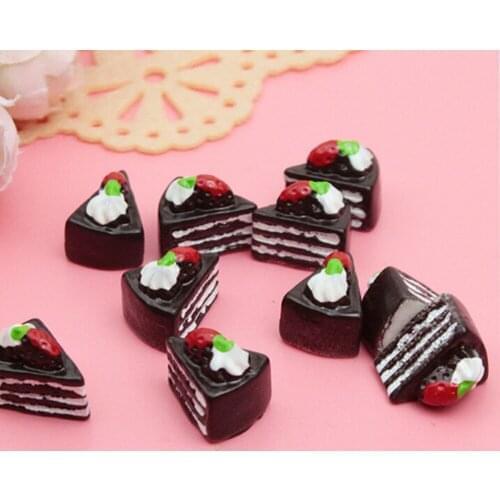 10 Pcs DollHouse Cakes Kawaii DIY Miniature Artificial Fake Doll Food Cake Resin Ornament Craft Play Doll House Accessories