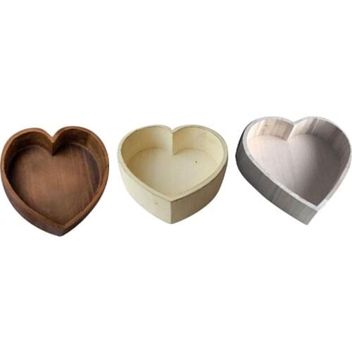 Small Wooden Baby Photography Love Shape Bed Tub Photo Props Crib Newborn Baby Photography Bed Props For Baby