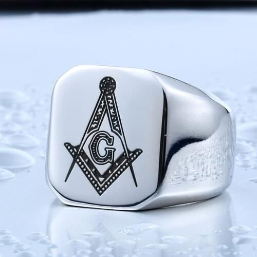 Masonic Ring For Man Stainless Steel Master Masonic Signet Rings Gothic Vintage WR8-317