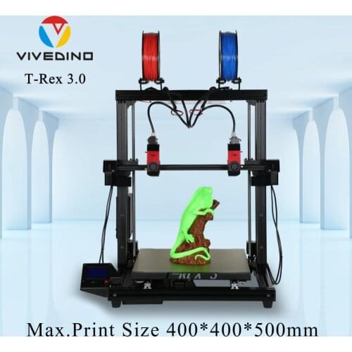 VIVEDINO T-Rex 3+ Quickly Assembled 3D Printer Kit with 400x400x500mm Printing Size Laser Printer