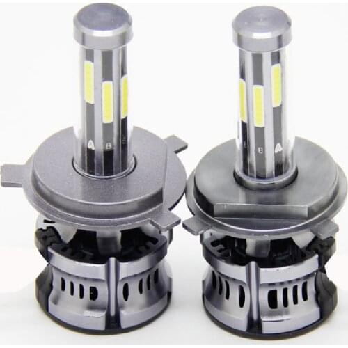 New! 8 sides 360°bright 3000k +6000k +8000k 3 IN 1 COB 80W car led headlight 9005 9006 H7 H11 H4 auto led light