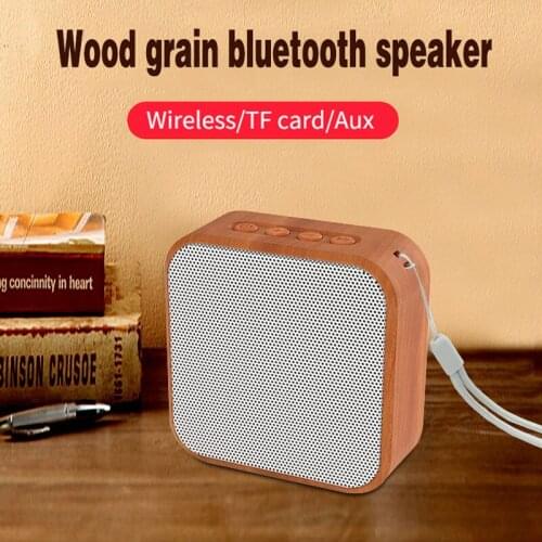 New Bluetooth 4.2 Wooden Speaker Mini Outdoor Portable Bluetooth Speaker HD Audio Enhanced Bass Home Travel Support AUX Tf Card