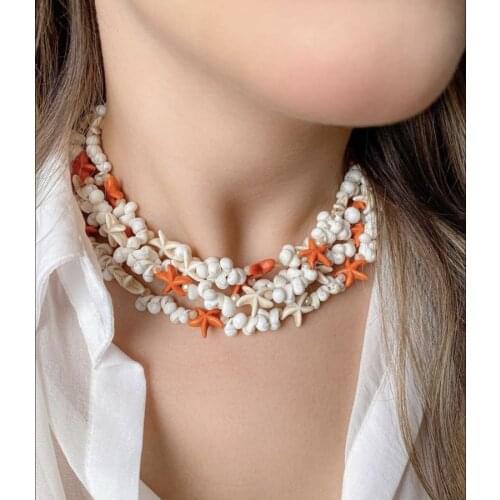 Beach Boho Summer Necklaces Jewelry Collares Bohemian Natural Shell Necklace for Women Charm Seashell Collar Choker