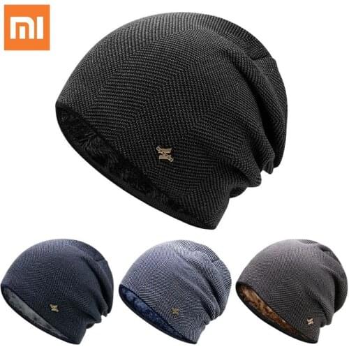 Xiaomi Mijia Winter Warm Hat Men Knitted Casual Beanies Skullies Plus Velvet Thicken Hats For Unisex Outdoor Cycling Skiing Cap